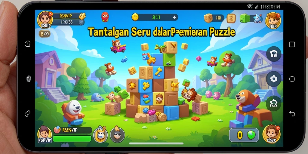 Tampilan menarik dari gameplay RSNVIP yang penuh tantangan Puzzle.