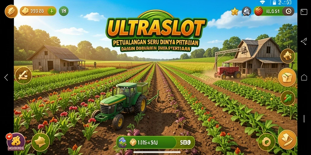 Tampilan gameplay ULTRASLOT yang menarik dalam dunia pertanian.